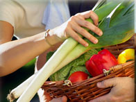 photo d'un panier de poireaux-legumes